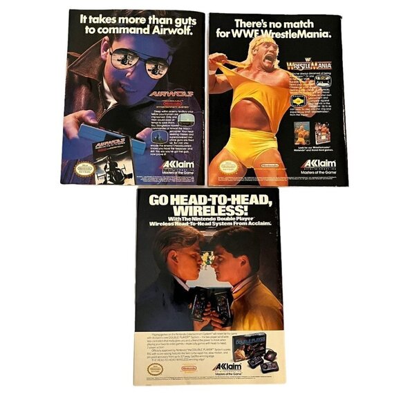Vintage 1980s 1990s WWF Magazine Lot 10+ Von Erich Hulk Flair Poster Ads Trivia - Picture 3 of 16